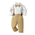 K-stylenew arrival boys first birthday dress long sleeves white shirt overalls children's day performance boys springchildren's clothing suit
