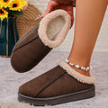 thick sole stomping on shit feeling fleece-linedthickened furry half slippers women's outwear fall and winternew arrivaleasiest for match furry shoes