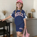 Wholesale girls' clothing: versatile t-shirt and shorts set - casual two-piece outfit, ready stock, direct supply