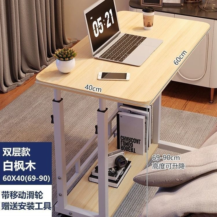 For homelazycasual small table bedroom dormitory simple student desk movable bedside table adjustable computer desk
