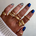 Plain ring wholesale fashion cross-border metal glossy jewelry women's suitfashionins cold style niche style ring
