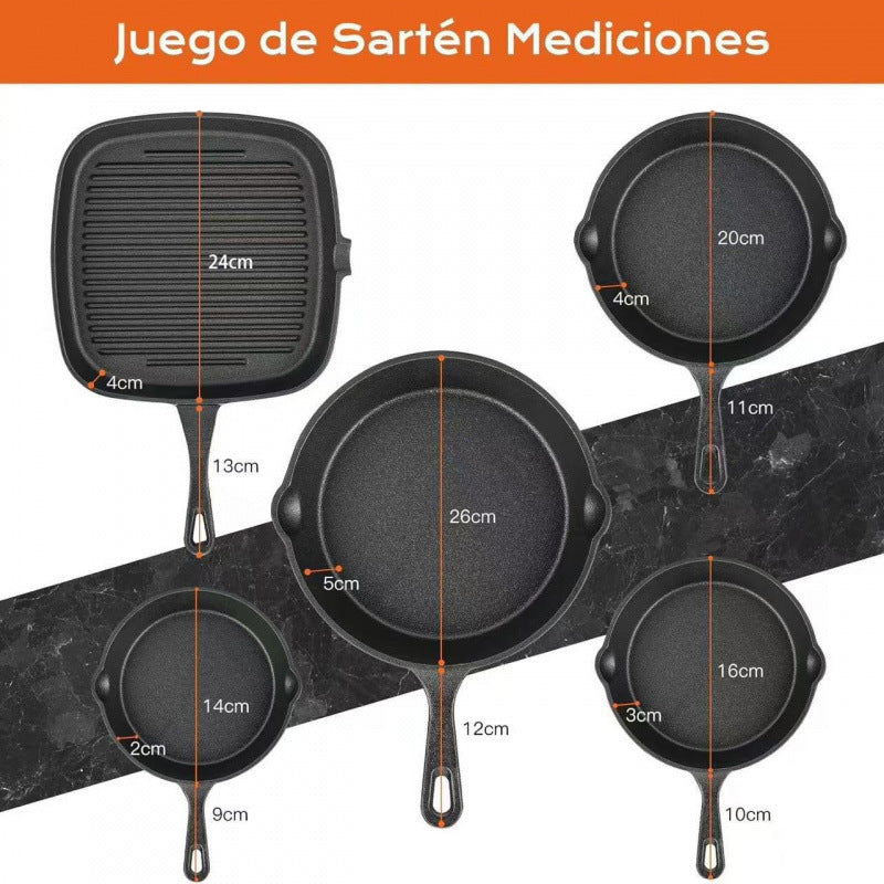 Cast iron pan Striped steak pot set Mini frying pan Flat bottom non-stick pan Old style thickened omelette pan Large iron pan