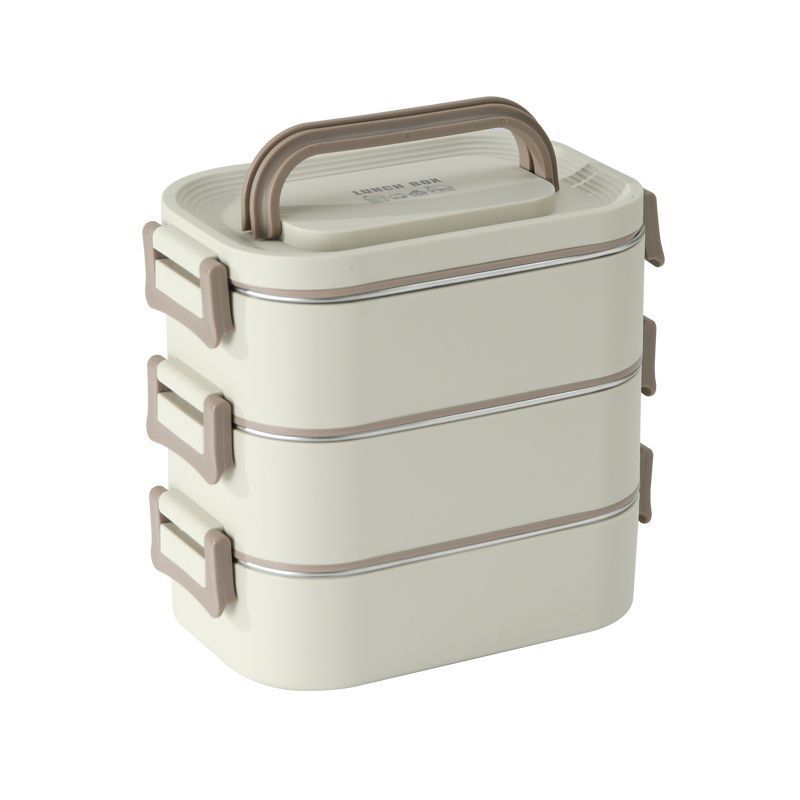 Stainless steel insulated lunch box with dividers - perfect for students and professionals. portable, multi-layered, and microwave-safe