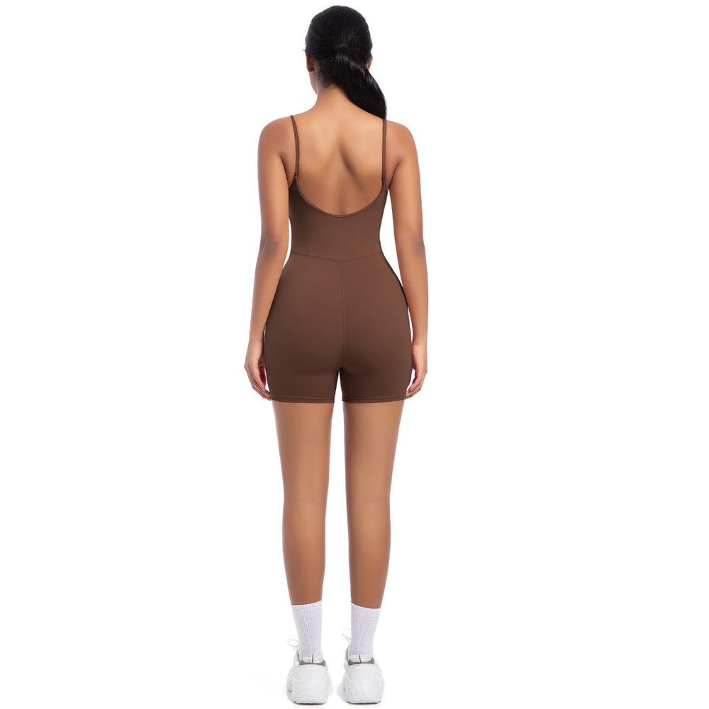Fashion cross-border new arrival nude yoga sling jumpsuit dance running fitness sports one-piece tight yoga clothes