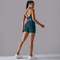 fashion seamless pure color cross back sports bra vest yoga suit running fitness three-piece set