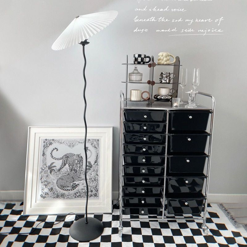 Multi-tiered storage cabinet with drawers - versatile organizer for home, space-saving, black