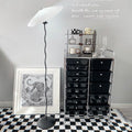 Multi-tiered storage cabinet with drawers - versatile organizer for home, space-saving, black