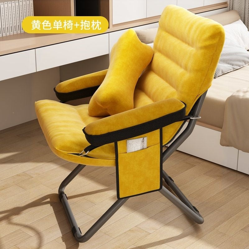 Beanbag chair single chair student dormitory computer chair plaid long sitting balcony small sofa bedroom backrest lounge chair