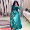 European and american women's clothing  autumn new sweet and fresh asymmetrical neck long sleeve shirt and high-waisted irregular midi skirt two-piece set