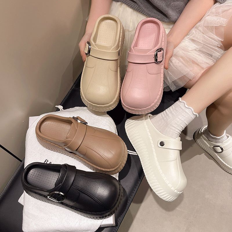 Eva slippers women's summer outwear heightened thick sole sandals casualplaid beach birkenstock shoes non-slipeasiest for match