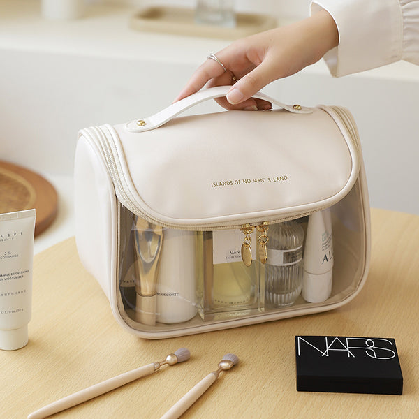 Cosmetic bag large capacity women's 2023 new ins premium sense TPU transparent portable portable waterproof wash storage bag
