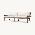 Hangkai american scandinavian teak rattan outdoor sofa hotel open-air light luxury rustic sofa outdoor table and chair set