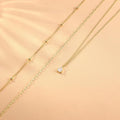 european and american popular simple style three-layer imitation pearl drop-shaped crystal pendant stacked necklace clavicle chain wholesale