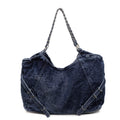 Autumn new arrival: large capacity denim tote bag - british style student school bag, shoulder bag, niche trendy handbag