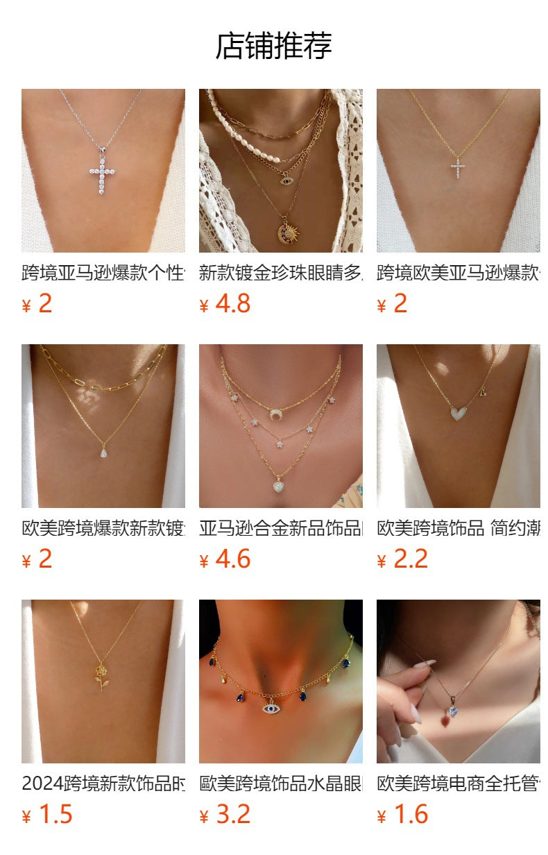 Emerald crystal necklace wholesale european and american autumn and winter jewelry accessories women's water drop retroniche styleclassy sense sweater chain