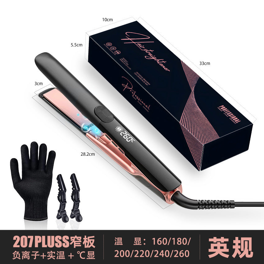 Cross-border vibration straight plate clip-roll straight dual-purpose electric splint household curling iron straightening plate negative ion high temperature hair straightener