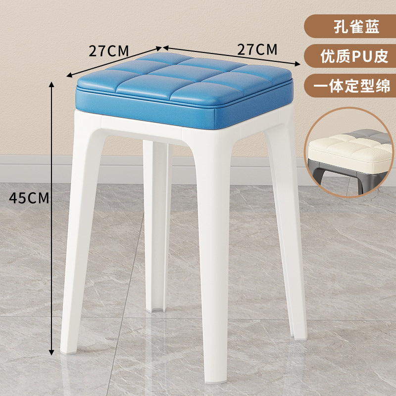 Modern minimalist plastic stool -  new arrival chair - dining chair - light luxury high-end feel - home use - small apartment dining table chair