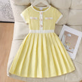 Baby clothing kids set children outfit yellow short-sleeved dress children's clothing