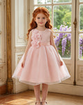Girls' tulle first birthday wedding dress princess gown floral little girl baby wedding party dress