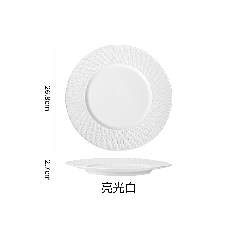 Nordic rock texture ceramic steak plate - premium ceramic tableware for restaurants and hotels