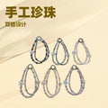 Ins style handmade pearl double chain mobile phone case lanyard creative rhinestone rocking horse pendant wrist crystal one piece dropshipping