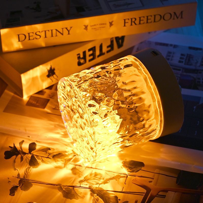 Nissan 2w cylindrical ripple light ambient lamp dynamic projection table lamp night light aurora light aurora projection