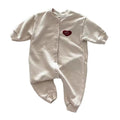 Baby new arrivalcasual 100-day outing clothes spring clothing children's clothing newborn stylecutelong sleeves one-piece khaki romper