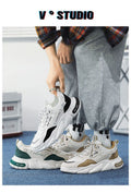 Men's shoes 2025 new arrival: popular winter mesh breathable men's athletic casual chunky platform sneakers - high-top dad shoes