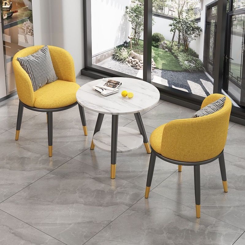 Balcony tea table set - 2025 new arrival: small, trendy, round coffee table with chairs - perfect for relaxing, receptions, and business meetings