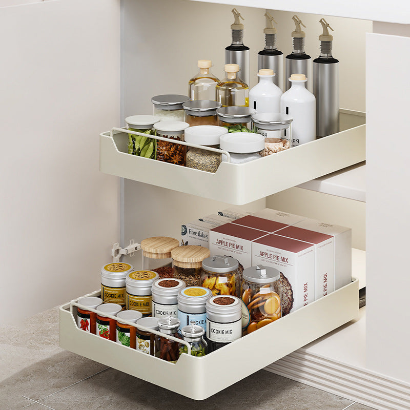 Kitchen pull-out rack under sink pull basket cabinet drawer crevice storage box artifact cabinet bowl rack