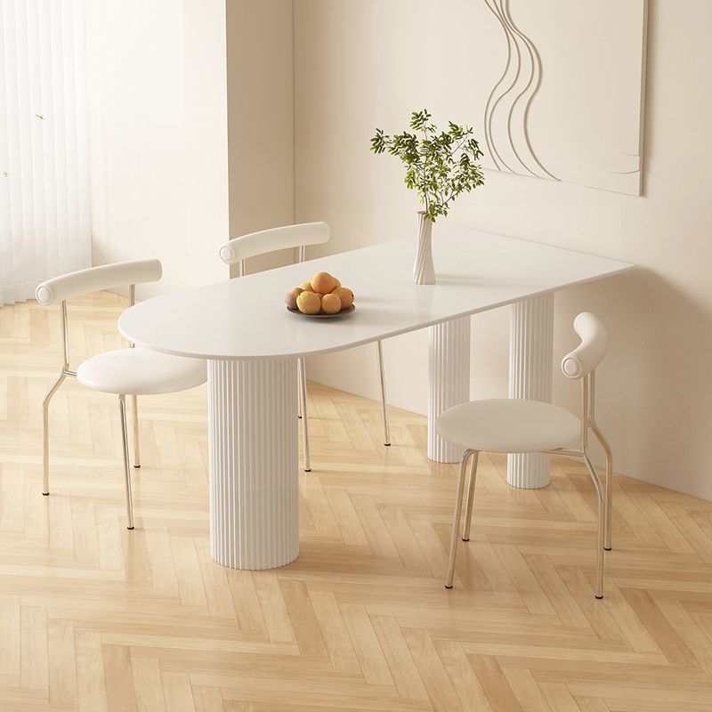Cream style roman column slate dining table and chair combination casualfor home small apartment island table dining table all-in-one roman column table