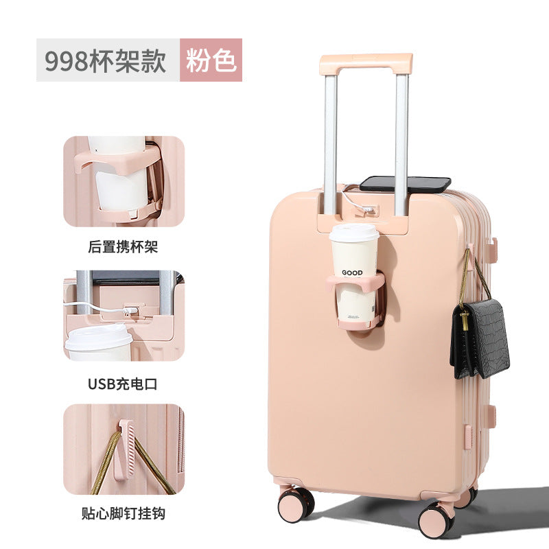 Luggage cup holder Internet celebrity 20 inch 240,000 wheel password case 26 durable and sturdy suitcase trolley case