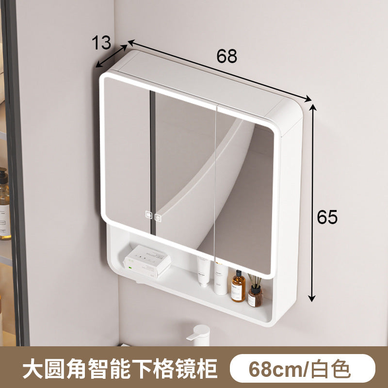 Honeycomb aluminum arc bathroom mirror cabinet lighting locker toilet wall-mounted mirror with vanity mirror smart mirror case