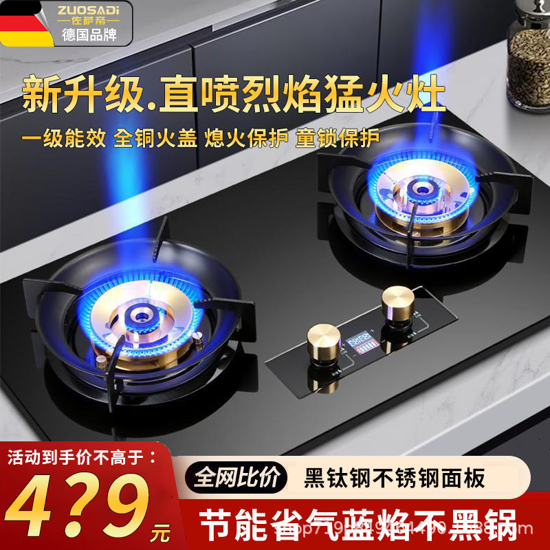 German gas stove - lpg/natural gas, countertop/built-in, direct injection, high heat output, energy-saving, powerful flame, stainless steel