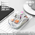 Wireless + bluetooth usb + type c dual receiver frost white