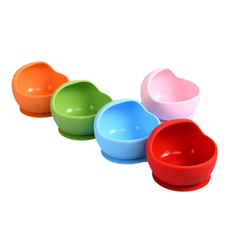 Cross-border supply Children's silicone dinner plates Eating complementary food bowls Anti-drop suction cups Feeding tableware Forks and spoons Silicone bowl sets