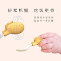 Baby ppsu spoon and fork set - silicone short handle training spoons and forks for infant feeding - silicone fork and spoon set for baby food and weaning