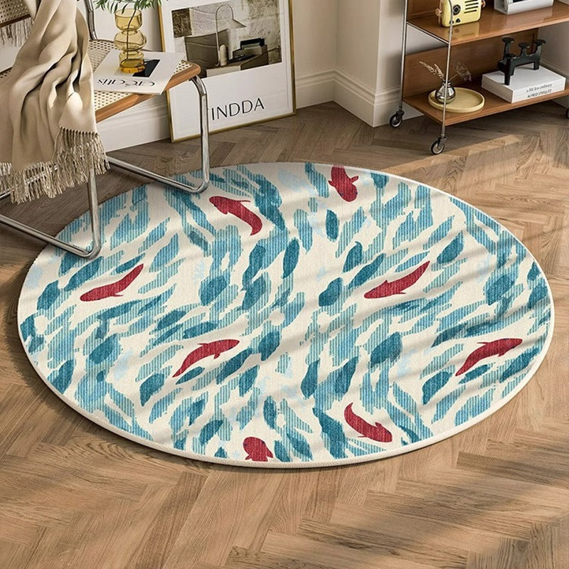 Carpet round new chinoiserie chinese style study chair floor mat computer study table foot mat gaming chair bedroom bedside