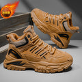 Men's winter fleece-lined warm cotton shoes, thick-soled work shoes, non-slip outdoor sports casual hiking martin boots, trendy footwear