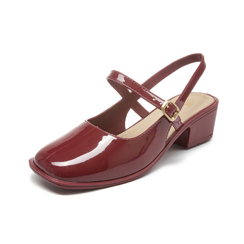 High-heeled sandals spring and summer new arrival baotou women's easiest for match mary jane thick heel fashioneasiest for match