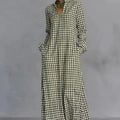European and american cross-border  independent station y2 fashion women's plaid loose slimming look long knee-length shirt skirt casual