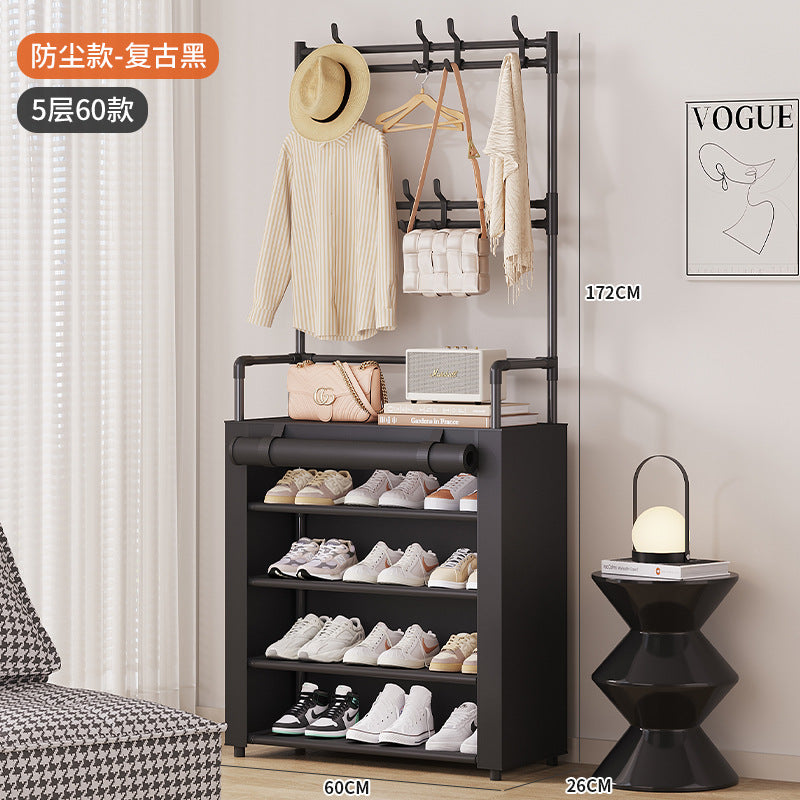Shoe rack, multi-layer household entrance, dustproof, simple shelf, indoor storage, dormitory shoe cabinet against the wall