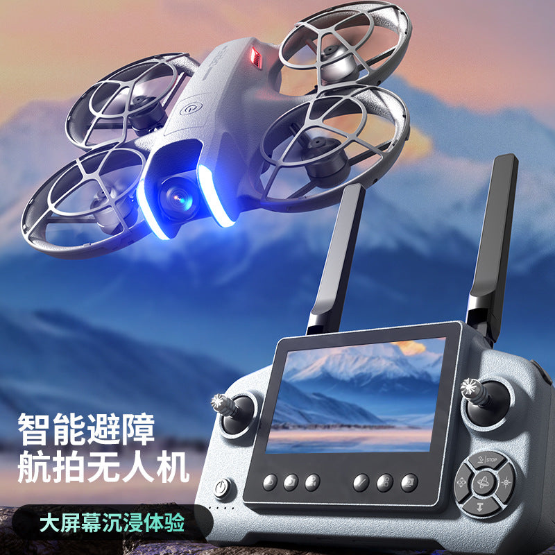 p2s brushless drone with large screen remote control, obstacle avoidance, full protection, drop-resistant, esc, long endurance, toy aircraft
