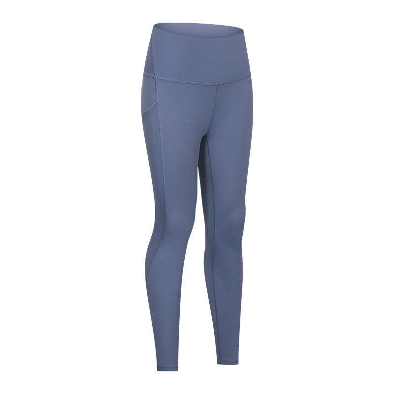 Dianqian new arrival soft and comfortable yoga pants with side flap pocket pants to lift the buttocks slimming look running sports fitness pants for women dl126