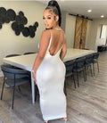 european and american cross-border women's fashion:  style sexy printed backless cami dress - women's maxi dress