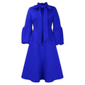 D427 independent station foreign trade women's clothing  new style puff sleeves strappy large skirt high waist dress fashion dress