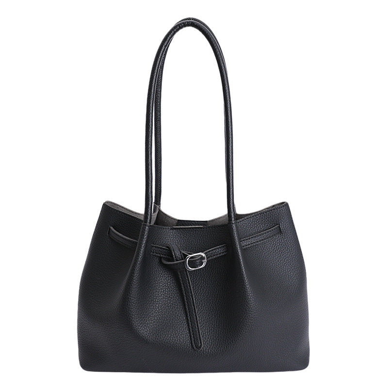Simple and high-end large-capacity bag for women, new 2025 autumn/winter casual versatile commuter bag, single shoulder mother-and-child bag