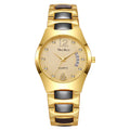 Mcykcy manufacturer's supply list: roman numeral diamond calendar solid tungsten steel two-tone deep waterproof men's watch - silver