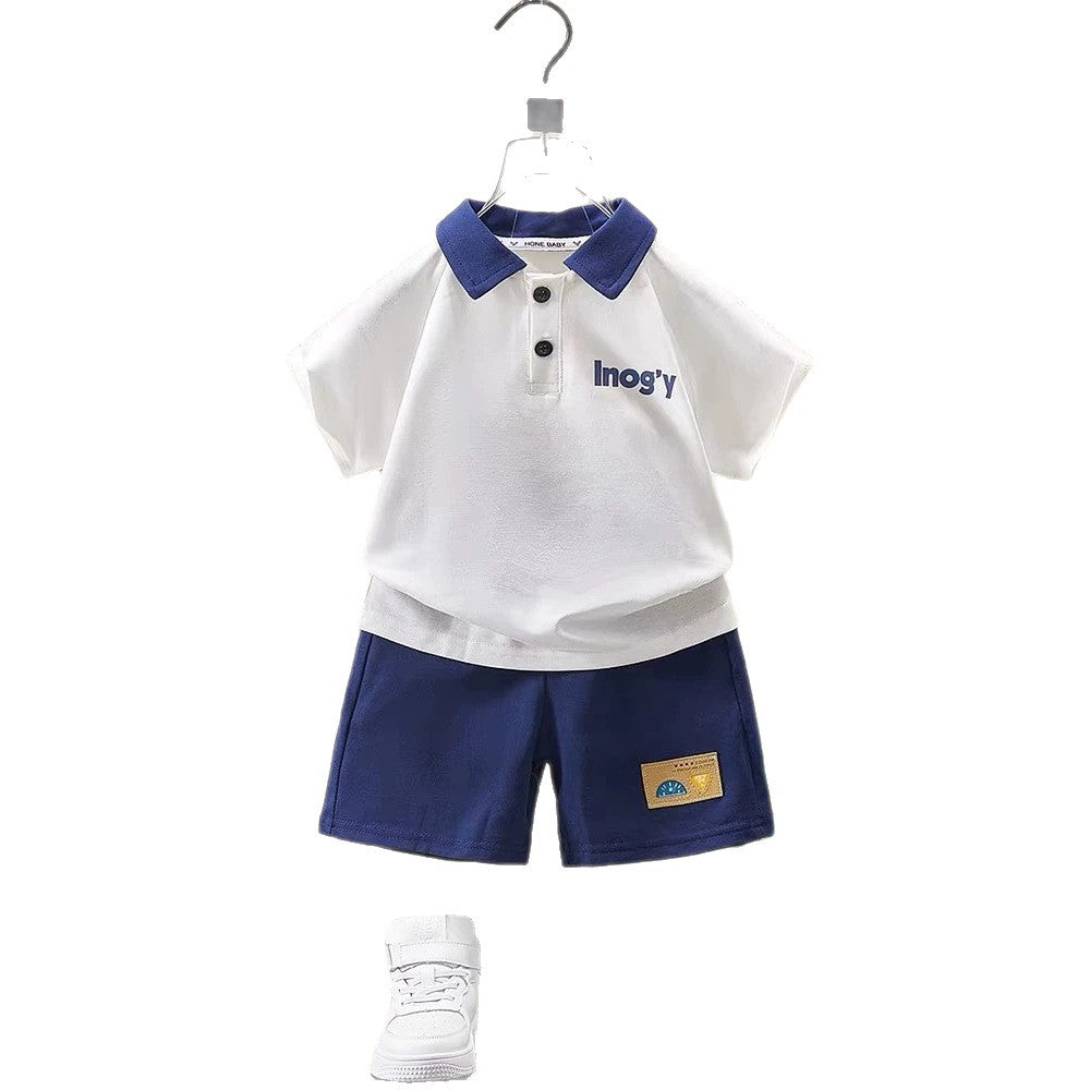 Boys' summer short-sleeve two-piece outfit,  new arrival: cute, trendy, and stylish summer set for cool and fashionable kids