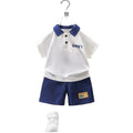 Boys' summer short-sleeve two-piece outfit,  new arrival: cute, trendy, and stylish summer set for cool and fashionable kids